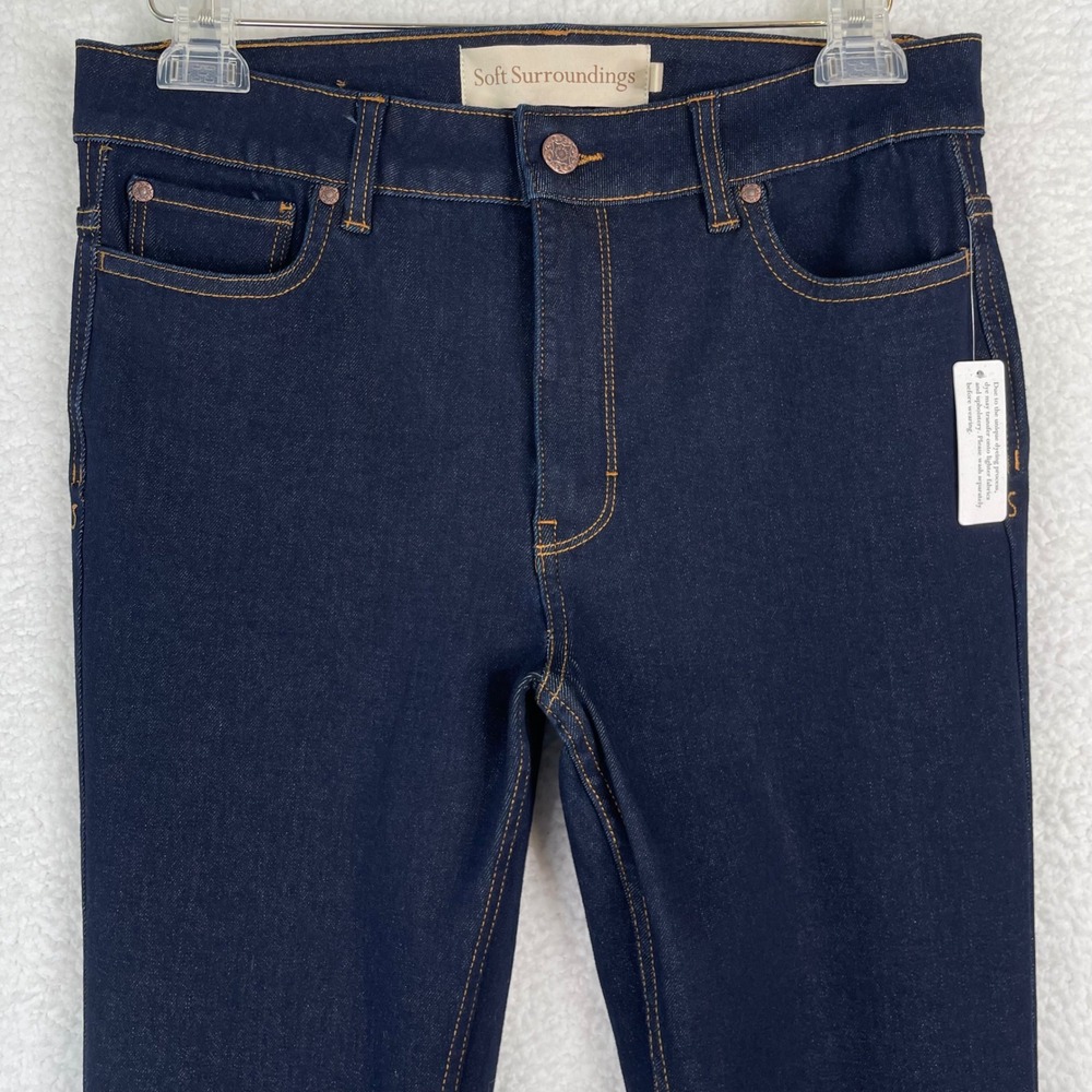 Soft Surroundings Womens Size 6 Dark Wash Straight Leg Denim Jeans New Indigo